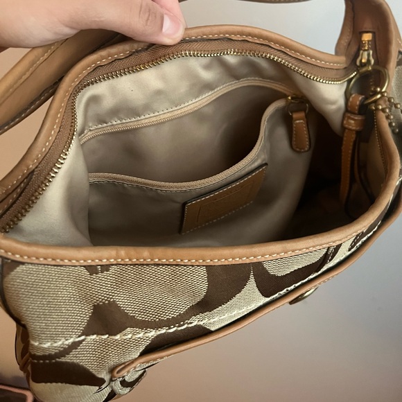 Coach Signature Brown and Tan Hobo Bag - Picture 14 of 14